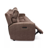 Hutchenson 3-Pc. Fabric Sectional with 3 Power Recliners and Power Headrests