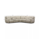 Lenardo 6-Pc. Leather Sectional with 3 Power Recliners and Console
