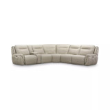 Lenardo 6-Pc. Leather Sectional with 3 Power Recliners and Console