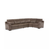 Julius II 5-Pc. Leather Sectional Sofa With 3 Power Recliners, Power Headrests & USB Power Outlet