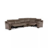 Julius II 5-Pc. Leather Sectional Sofa With 3 Power Recliners, Power Headrests & USB Power Outlet