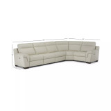 Julius II 5-Pc. Leather Sectional Sofa With 3 Power Recliners, Power Headrests & USB Power Outlet