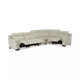 Julius II 5-Pc. Leather Sectional Sofa With 3 Power Recliners, Power Headrests & USB Power Outlet