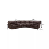 Binardo 136" 6 Pc Zero Gravity Leather Sectional with 2 Power Recliners and 1 Console
