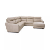 Gabrine 5-Pc. Leather Sectional with 2 Power Headrests and Chaise