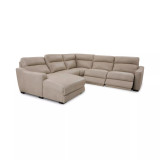 Gabrine 5-Pc. Leather Sectional with 2 Power Headrests and Chaise