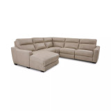 Gabrine 5-Pc. Leather Sectional with 2 Power Headrests and Chaise
