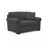 Astra 59" Roll Arm Fabric Chair Bed