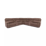 Hutchenson 7-Pc. Fabric Sectional with 2 Power Recliners, Power Headrests and 2 Consoles with USB