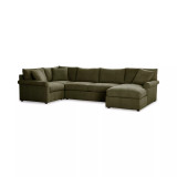 Wrenley 138" 4-Pc. Fabric Modular Chaise Sleeper Sectional Sofa