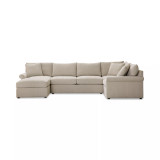 Wrenley 138" 4-Pc. Fabric Modular Chaise Sleeper Sectional Sofa