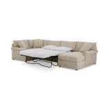Wrenley 138" 4-Pc. Fabric Modular Chaise Sleeper Sectional Sofa