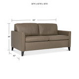 Priley 63" Leather Full Sleeper Sofa