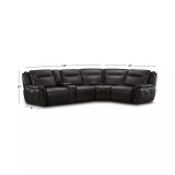 Lenardo 5-Pc. Leather Sectional with 2 Power Motion Recliners and Console
