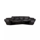 Lenardo 5-Pc. Leather Sectional with 2 Power Motion Recliners and Console