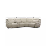 Lenardo 5-Pc. Leather Sectional with 2 Power Motion Recliners and Console