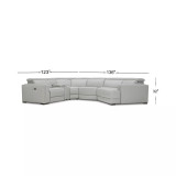 Jenneth 5-Pc. Leather Sofa with 2 Power Motion Recliners and Cuddler