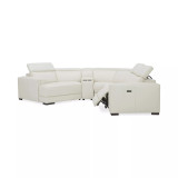 Jenneth 5-Pc. Leather Sofa with 2 Power Motion Recliners and Cuddler