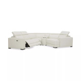 Jenneth 5-Pc. Leather Sofa with 2 Power Motion Recliners and Cuddler