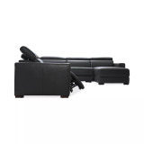 Nevio 6-pc Leather Sectional Sofa with Chaise, 3 Power Recliners and Articulating Headrests