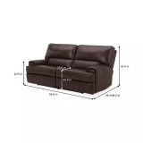 Binardo 86" 2 Pc Zero Gravity Leather Sectional with 2 Power Recliners