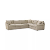 Wrenley 137" 5-Pc. Fabric L-Shape Modular Sectional Sofa