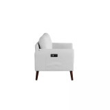 35" Wood, Steel, Foam and Polyester Nate with Power and USB Ports Loveseat