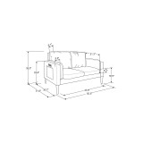 35" Wood, Steel, Foam and Polyester Nate with Power and USB Ports Loveseat