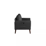 35" Wood, Steel, Foam and Polyester Nate with Power and USB Ports Loveseat
