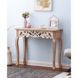 Natural 14.96" Medium Density Fiberboard, Wood White Console and Entry Table