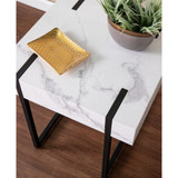 Rangy Modern Faux Marble End Table