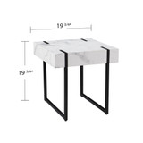 Rangy Modern Faux Marble End Table
