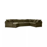 Wrenley 170" 3-Pc. Fabric Sectional Cuddler Chaise Sofa