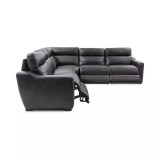 Gabrine 5-Pc. Leather Sectional with 3 Power Headrests