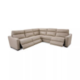 Gabrine 5-Pc. Leather Sectional with 3 Power Headrests