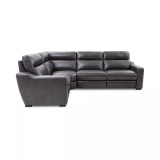Gabrine 4-Pc. Leather Sectional with 2 Power Headrests