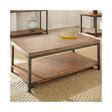 Lantana 48" Wood Finish Cocktail Table with Casters