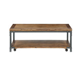 Lantana 48" Wood Finish Cocktail Table with Casters