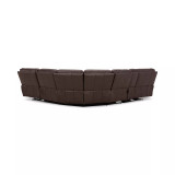 Binardo 136" 6 Pc. Zero Gravity Leather Sectional with 3 Power Recliners and 1 Console