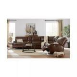 Binardo 136" 6 Pc. Zero Gravity Leather Sectional with 3 Power Recliners and 1 Console