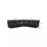 Binardo 136" 6 Pc. Zero Gravity Leather Sectional with 3 Power Recliners and 1 Console