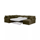 Wrenley 138" 3-Pc. Fabric Sectional Chaise Sleeper Sofa