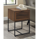Modern Slat Door Side Table Set, 2 Piece