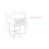 Modern Slat Door Side Table Set, 2 Piece