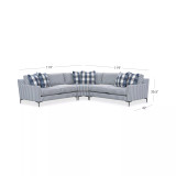 Laylanna 119" 3-Pc. Fabric Striped L-Shape Sectional