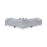 Laylanna 119" 3-Pc. Fabric Striped L-Shape Sectional