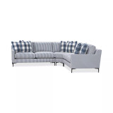 Laylanna 119" 3-Pc. Fabric Striped L-Shape Sectional
