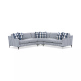 Laylanna 119" 3-Pc. Fabric Striped L-Shape Sectional
