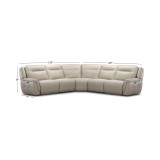 Lenardo 5-Pc. Leather Sectional with 2 Power Motion Recliners