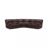 Binardo 123" 5 Pc Zero Gravity Leather Sectional with 3 Power Recliners